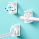 2pcs/set Curtain Rod Bracket Hooks Adjustable Clear Wall Bracket Self Adhesive Rods 2.5 cm Plastic