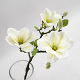 3 Heads/Branch Real Touch Open Magnolia Artificial Flowers for Wedding Home Table Party Decoration Flores Artificiales