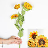 3 Heads Silk Sunflower Artificial Flowers Branch Festival Decor for Home  Wedding Party Garden Decoration