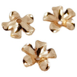 30 pieces copper wrapped 14K Gold three-dimensional five petal flower bead cap hand made DIY jewelry basic accessories materials
