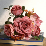 30cm Hibiscus Rose Artificial Flower Artificial Flower Creative Bouquet Decoration Dining Table Coffee Table Floral Arrangement