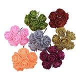 36Pcs 3.5cm  Shiny Glitter Foam Rose Artificial Flower Decorative Bouquet  Wreath Home  Wedding Party Decoration