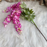 3Forks/ branch Long Wisteria Artificial Flowers with green leaves for Wedding room decor flores artificiales garland decoration