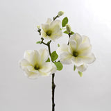 3Heads Open Magnolia flower branch artificial flowers for white wedding decoration room table decor flores artificiales