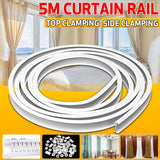 3M 5M 6M Flexible Ceiling Curtain Track Rail Bendable Window Rod Straight Curve Curtain Accessories Top Side Clamping Home Decor