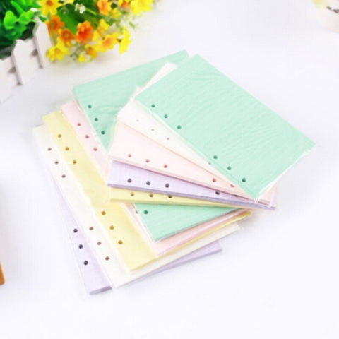 40 PCS /Pack A5 Loose Leaf Notebook Refills 6 Holes Rings Binder Spiral Diary Planner Inner Core Inserts Paper Guest Book