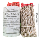 40 Pcs/Set Homemade White Sage Rope Incense Set Creative Sage Smudge Rope Soothes Nerve Contribute to Positive Thinking Dropship