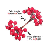 40pcs/lot Mini Plastic Fake Small Berries Artificial Flower Fruit Stamens Cherry Pearl Wedding DIY Gift Box Decorated Wreaths