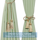 4Pcs/Bag Tassels Curtain Tiebacks Hanging Ball Brush Fringe Curtain Accessories Braid Belt Lashing Rope Holdback Home Decoration