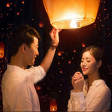 5-30Pcs Chinese Paper Sky Flying Wishing Lanterns Fly Candle Lamps Wishing Light Christmas Party Wedding Festival Decoration