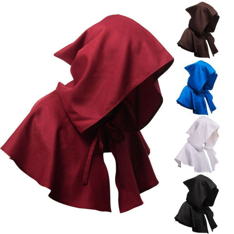 5 Colors Witchcraft Hooded Cloak Top Halloween Carnival Costume Short Robe Medieval Cape Witch Wizard Vampire Fun Outfit