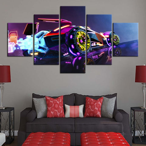 5 Pieces Rocket League Video Game  Poster Oil Painting Canvas Painting Wallpaper Home Decor Wall Sticker HD Print Artwork