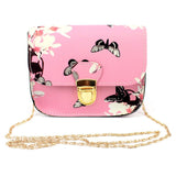 #50 Luxury Fashion Elegan Style Women Butterfly Flower Printing Chains Cross body Bag Handbag Shoulder Bag Tote Messenger Bag