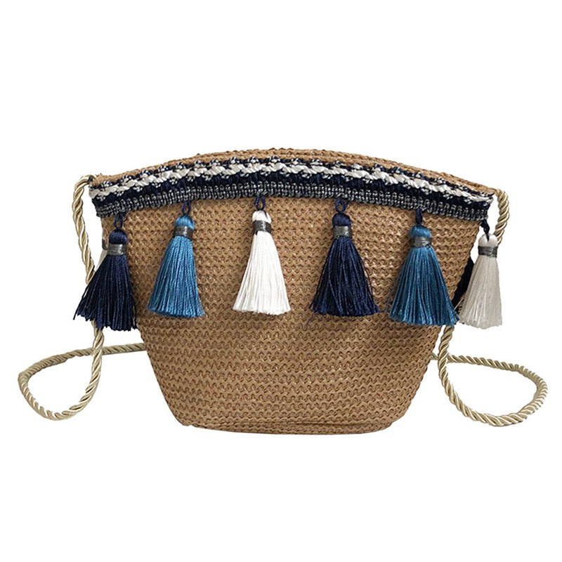 #50 Newly leisure banque travel Shopping Style Vintage Women Weaving Tassel Shoulder Bag Messenger Bag Cross body Bag Beach Bag