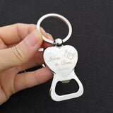 50Pcs Personalized Wedding Gifts For Guests Heart Bottle Wine Opener/Keychain Wedding Favor Birthday Party Souvenir Custom Logo