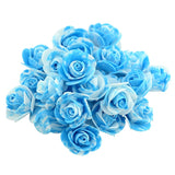 50pcs 3CM Mini Multicolor PE Foam Rose Head Artificial Flower Handmade Diy Wedding Home Decor Holiday Party Supplie Fake Flower