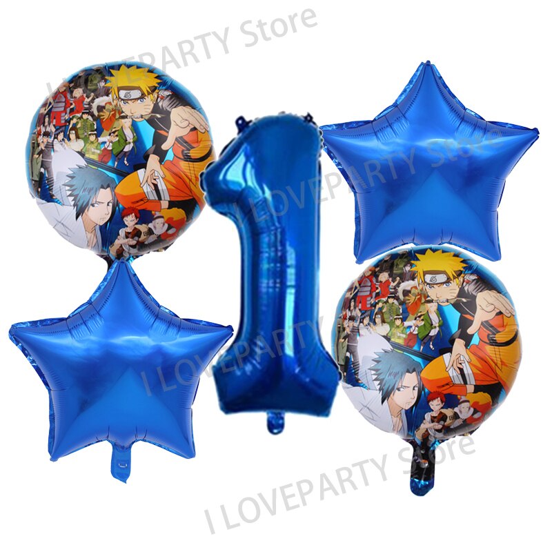 5pcs 18inch Uzumaki Narutoed Ninja Anime Balloon 32Inch Number Balloons Baby Shower Birthday Decoration Party Supplies Kids Toys