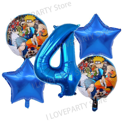 5pcs 18inch Uzumaki Narutoed Ninja Anime Balloon 32Inch Number Balloons Baby Shower Birthday Decoration Party Supplies Kids Toys