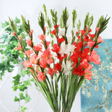 6 heads gladiolus orchid silk artificial flower bonsai flower plant home wedding arrangement home decoration DIY aerobic potted