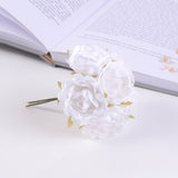6Pc Artificial Flower  Silk Rose Bouquet DIY Garland Wedding Party Home Decoration Gift Box Scrapbook Party Supplies