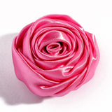 6pcs/lot 5CM 20Colors Novelty Artificial Soft Satins Ribbon Rolled Rose Fabric Artificial Flowers For Wedding Decoration