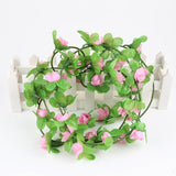 7.54ft Artificial Flowers Rose Ivy Vine Wedding Decor Real Touch Silk Flower Garland String With Leaves For Home Hanging Decor