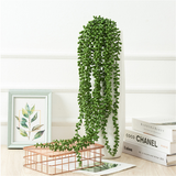 77cm Simulation Lover's Tears Small Bean Flower Green Plant Wedding Home Party Garden Wall Hanging Decoration Fake Plant Cheap