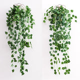 90cm Artificial Green Plants Hanging Ivy Leaves Radish Seaweed Grape Fake Flowers Vine Home Garden Wall Party Decoration