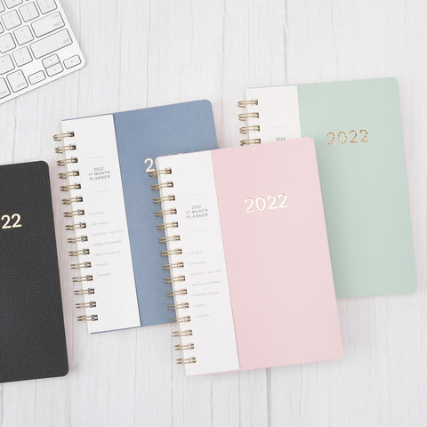 A5 2022 Diary Weekly Planner Agenda Spiral Organizer Notebook Index sticker Goals Habit Schedules Stationery School Supplies