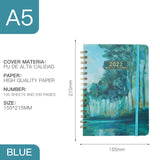 A5 Diary Portable Notebook 2022 Journal Double Side Notepad PU Cover Waterproof Material Notebooks Booklet School Office Supplie