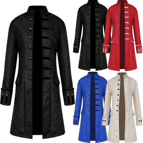 Adult Kids Steampunk Trench Coat Vintage Prince Overcoat Medieval Renaissance Jacket Victorian Edwardian Cosplay Costume Hallow
