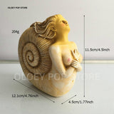 Angel Mermaid Conch Resin Ornament Craft Character Women Body Goddess of Ocean Desktop Statue Sculpture Garden Home Decor Nordic