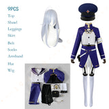 Anime 86 Vladilena Milize Lena Cosplay Dress Eighty Six Costume Light Blue Wig Uniform Bloody Regina Role Play Uniform Women