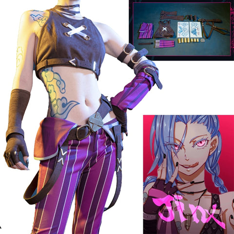 Anime Cosplay Costume League of Legends Jinx Game LOL Arcane Berserk Loli Arcane Battle of The Two Cities Cosplay