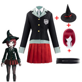 Anime Danganronpa Yumeno Himiko Full Cosplay Costume Halloween Carnival Student Uniform Cosplay Red Wig