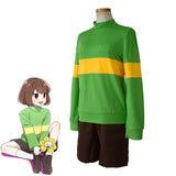 Anime Game Undertale Frisk Chara Cosplay Costume Andertail Sweatshirts High Collar Long Sleeve Clothing Shorts Knife Necklace