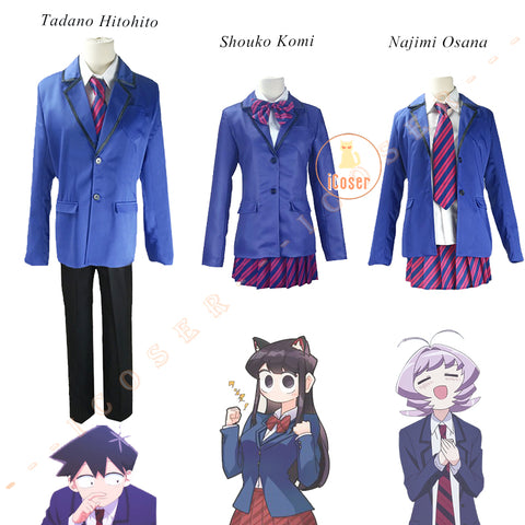 Anime Komi Can't Communicate Shouko Komi Cosplay Costume High School Uniform Skirt Set Najimi Osana Tadano Hitohito Blue Suit
