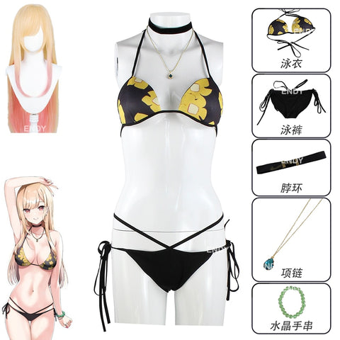 Anime My Dress-Up Darling Marin Kitagawa Cosplay bikini Costume Swimwear Outfits Halloween Carnival Suit