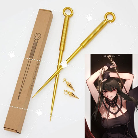 Anime Spy X Family Yor Forger Cosplay  Assassin Props Weapons Headband Earrings Yor Briar  Earring Accessories