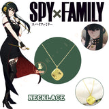 Anime Spy X Family Yor Forger Cosplay Costume Necklace Yor Briar Rose Flower Pendant Dress Accessory Metal Chain Halloween Party