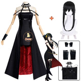 Anime Spy X Family Yor Forger Cosplay Costume Wig Dress Suit Black Red Skirt Set Yor Briar Earring Long Hair Women Clothes Party