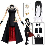 Anime Spy X Family Yor Forger Cosplay Costume Wig Dress Suit Black Red Skirt Set Yor Briar Earring Long Hair Women Clothes Party