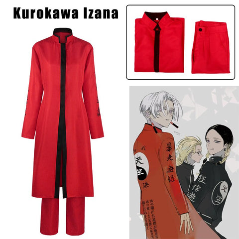 Anime Tokyo Revengers Cosplay Costume Hooligan Black Red Shirt Pants Uniform Halloween Clothes