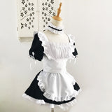 Anime Yosuga no Sora Kasugano Sora Cosplay Costume Maid Apron Dress Uniform Dress + Apron + Oversleeve + Neckwear + Headwear