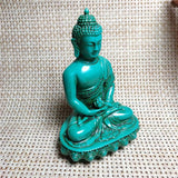 Antique Handmade Carving Statue Turquoise Buddhism Shakyamuni Buddha Deco Home Living Room Decoration Statues et Sculptures