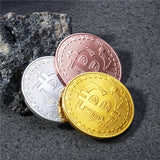 Art Collection bitCoin  Gold Plated Physical Bitcoins Gift Physical Metal Antique Imitation Silver Coins