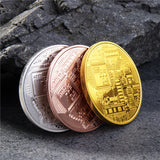 Art Collection bitCoin  Gold Plated Physical Bitcoins Gift Physical Metal Antique Imitation Silver Coins