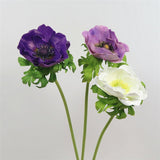 Artificial Anemone Flower  PU Real Touch Dia 11cm Big  Decorative Flowers