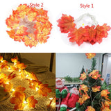 Artificial Flowers Maple Leaves Led String Light Garland Artificial Plant Wreath Fall Decoration for Home Fake Leaf Autumn Decor