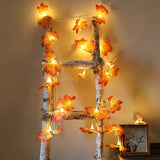Artificial Flowers Maple Leaves Led String Light Garland Artificial Plant Wreath Fall Decoration for Home Fake Leaf Autumn Decor